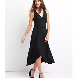 Gap black wrap dress
